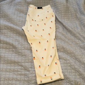 White Pants w/ Pineapple Print by Crown & Ivy